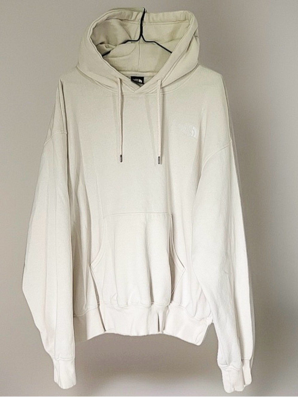 The North Face Circular Design Hoodie Mens Cream Off White Pullover Sweatshirt L